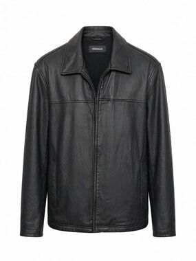 Ritz Men's XL Black Leather Jacket Genuine Leather Outerwear